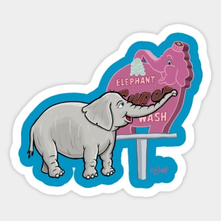 elephant car wash Sticker